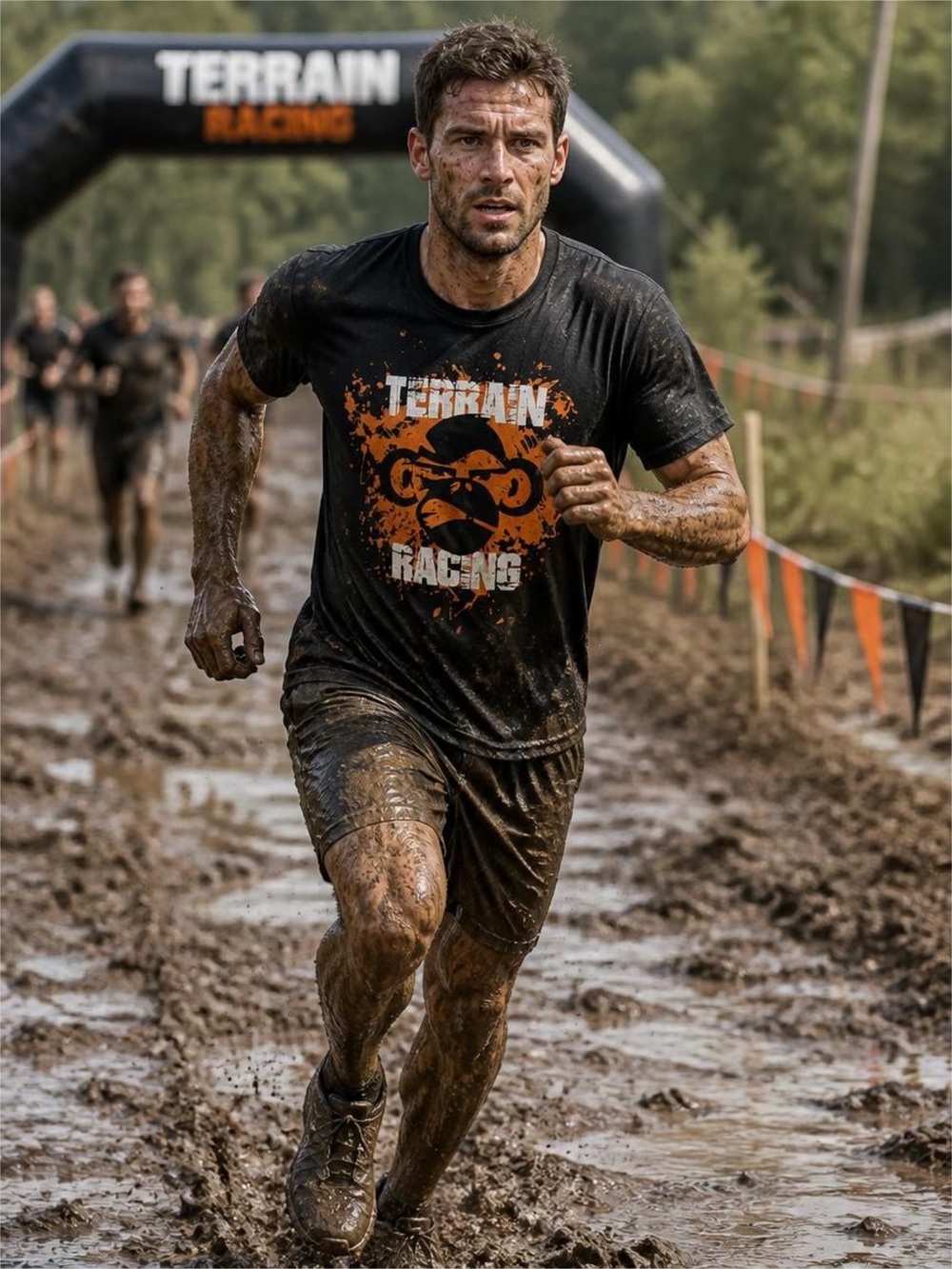 Terrain Racing Y2K Black Short-Sleeve Tee Angry monkey mud track wear 1999-2005